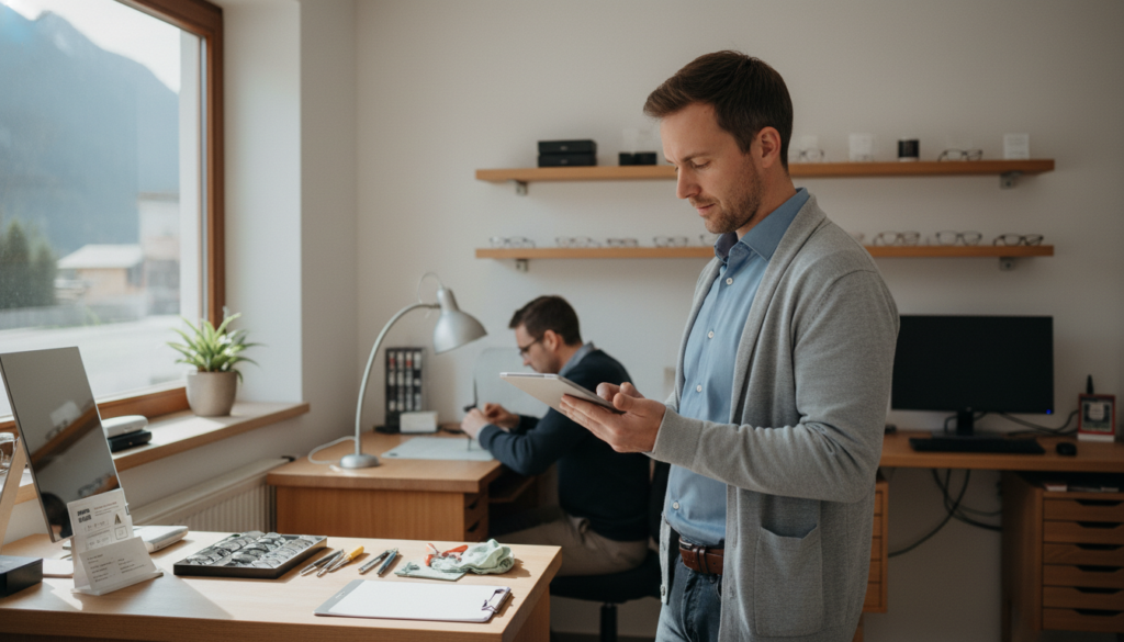 Automatische Bewertungsantworten für Optiker Dienstleistungen