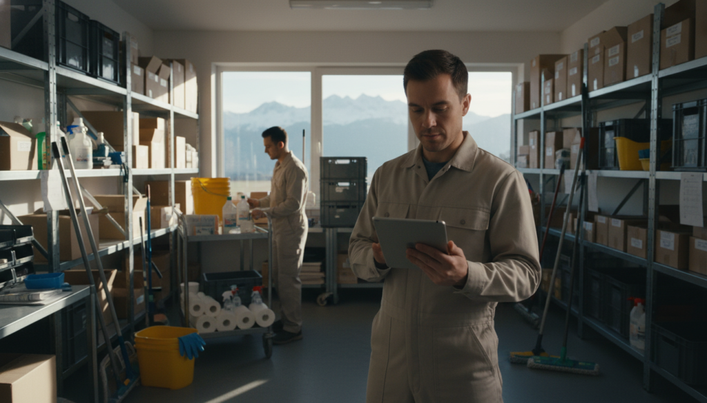 Automatische Lieferantenkommunikation Reinigung im Einsatz
